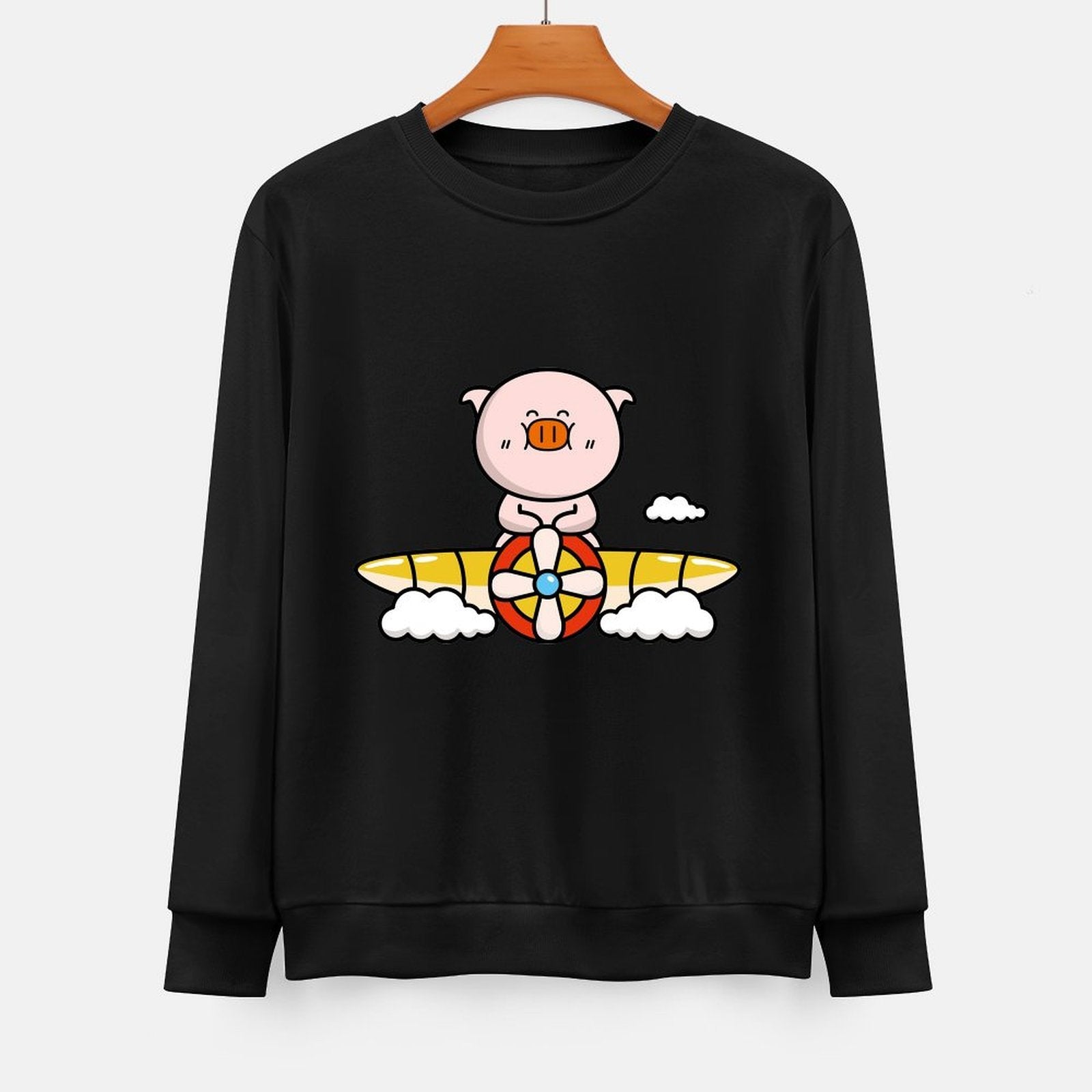 Front Patterned Long Sleeve TopRetro StreetLine